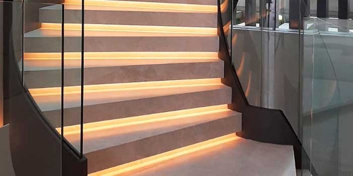 Marble Staircase With Lighting